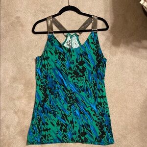 Green & Blue Racerback Top, Size Large